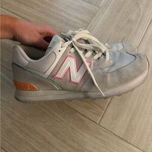 New Balance Gray and Pink Sneakers